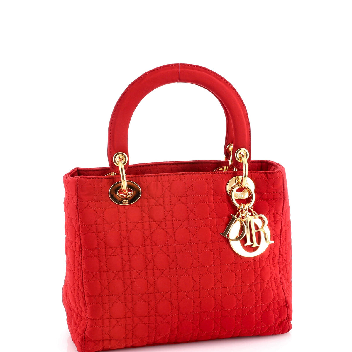 Vintage Lady Dior Bag Cannage Quilt Nylon Medium