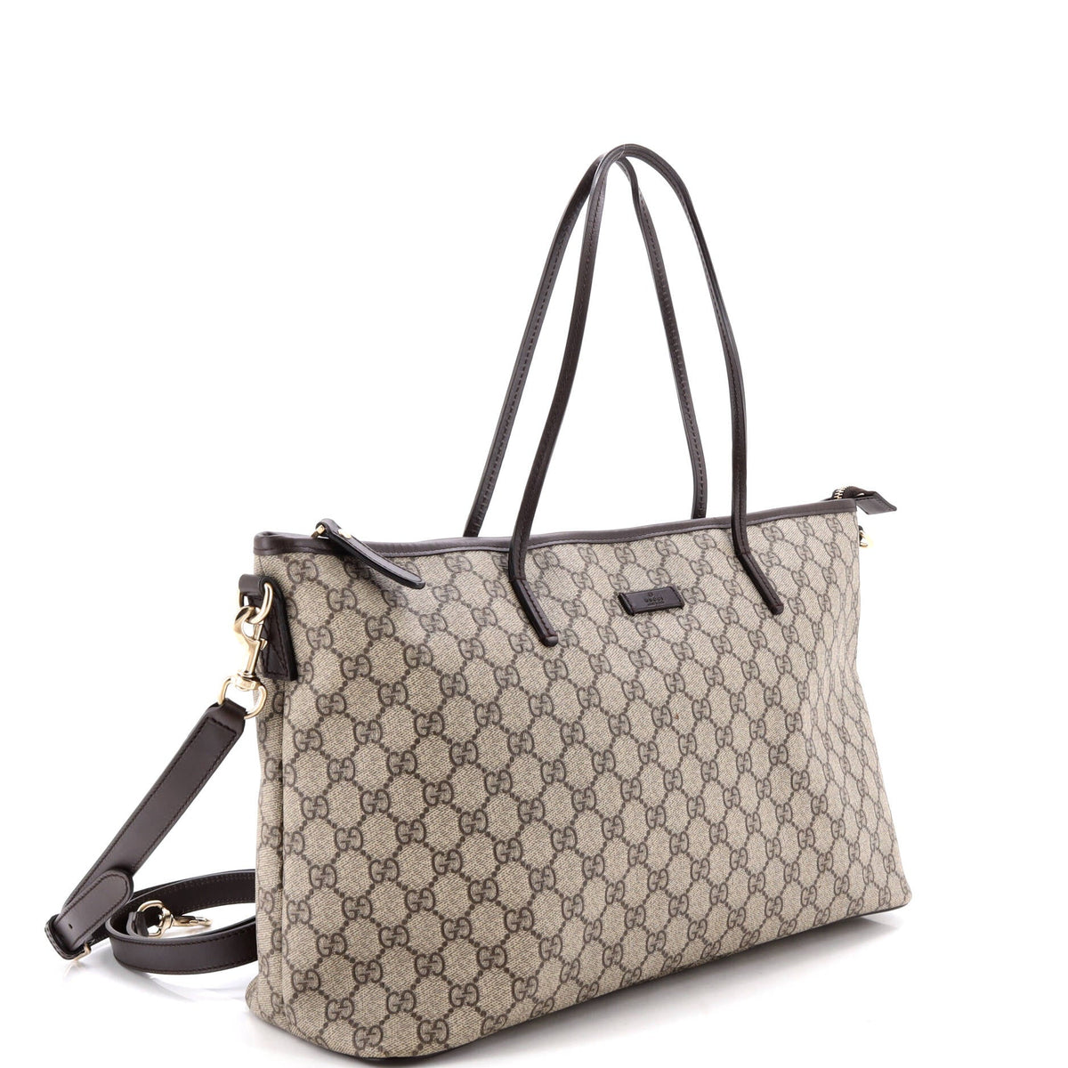 Convertible Zip Tote GG Coated Canvas with Leather Large