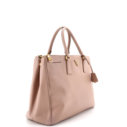 Double Zip Lux Tote Saffiano Leather Large