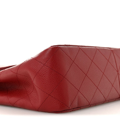 Chanel Caviar Quilted Jumbo Single Flap Dark Red 1824892