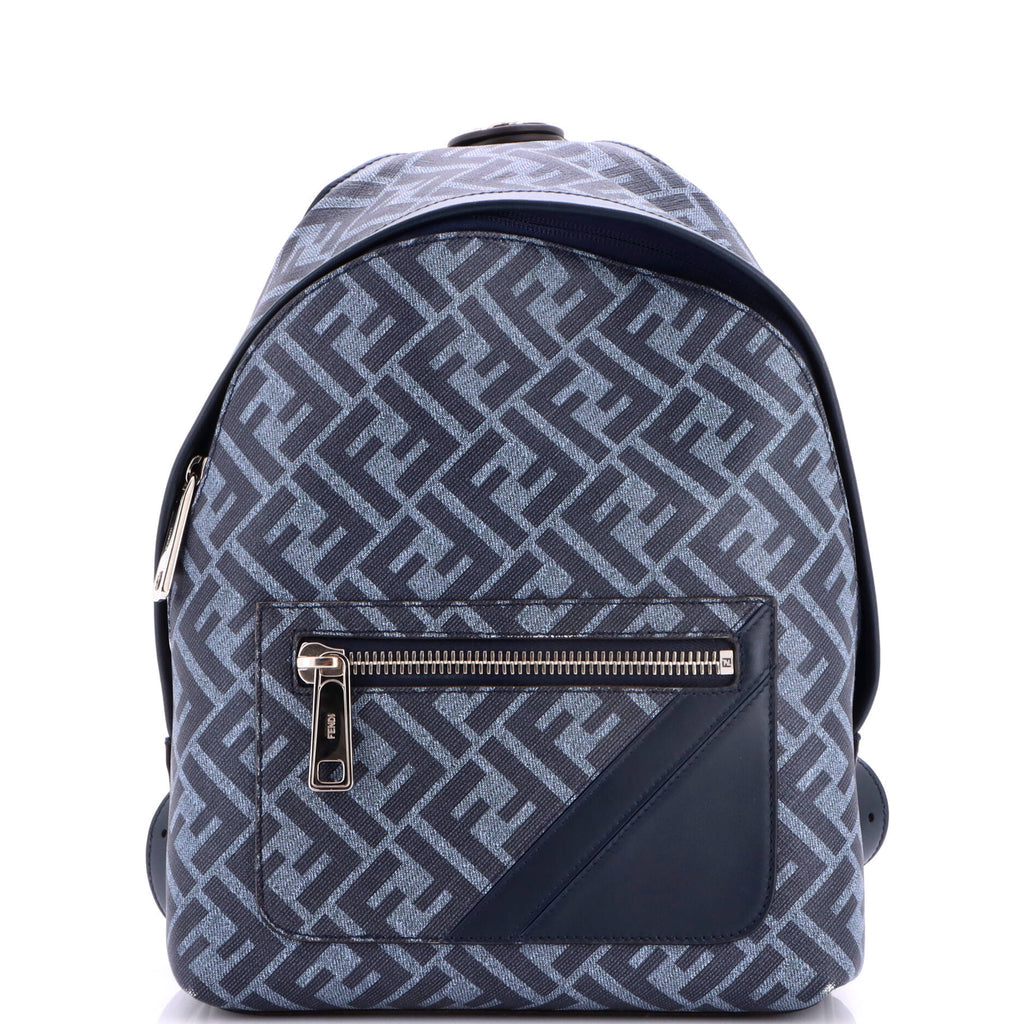 Chiodo Backpack Zucca Coated Canvas with Leather Small