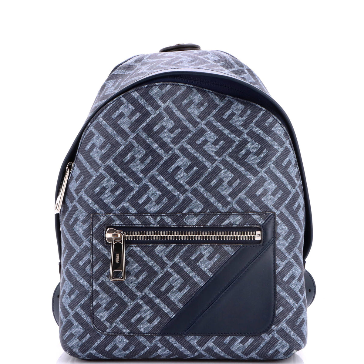 Chiodo Backpack Zucca Coated Canvas with Leather Small