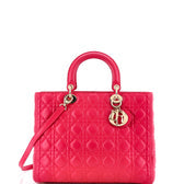 Lady Dior Bag Cannage Quilt Lambskin Large