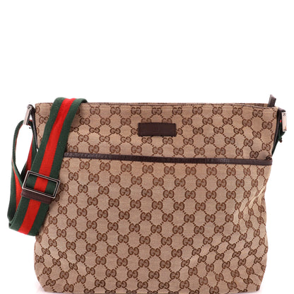Front Pocket Web Messenger GG Canvas Medium