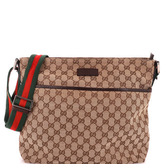 Front Pocket Web Messenger GG Canvas Medium