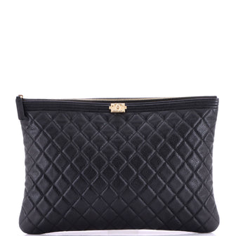 Boy O Case Clutch Quilted Caviar Large