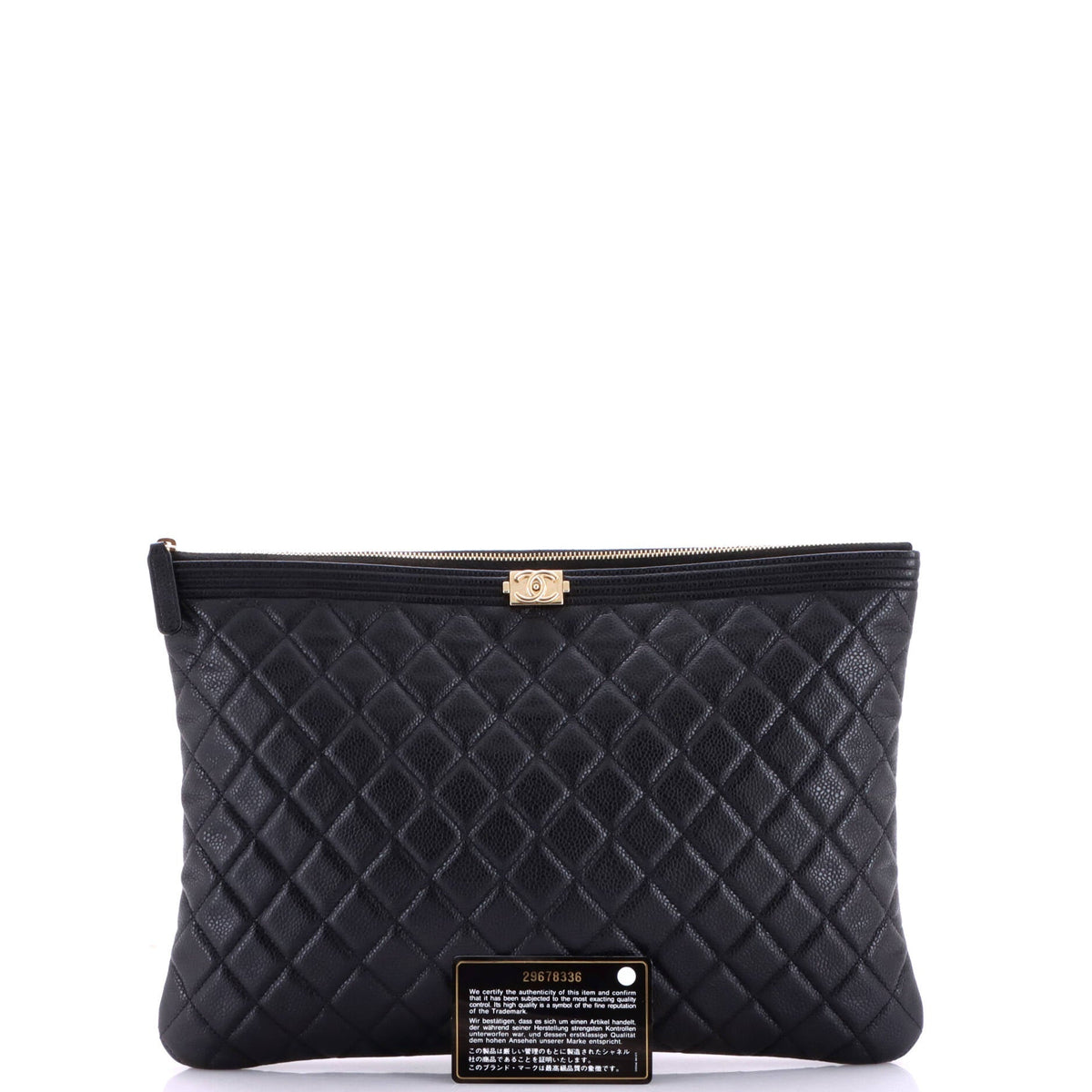 Boy O Case Clutch Quilted Caviar Large