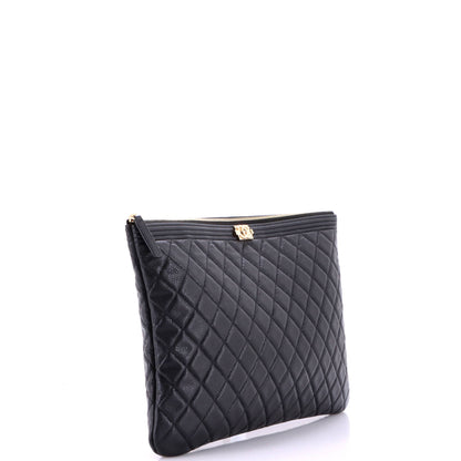 Boy O Case Clutch Quilted Caviar Large