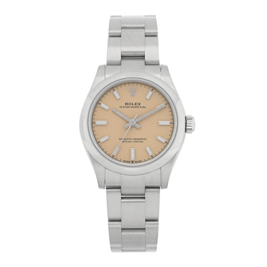 Rolex Stainless Steel 31mm Oyster Perpetual Watch Beige 277200