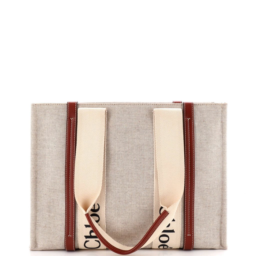 Woody Tote Canvas with Leather Medium