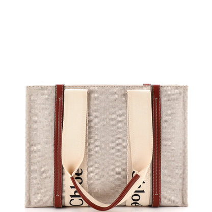 Woody Tote Canvas with Leather Medium
