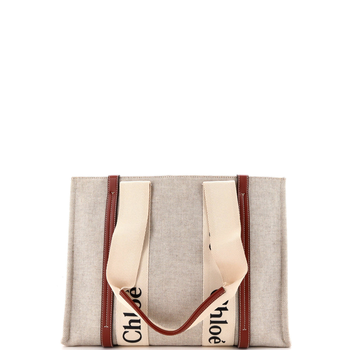 Woody Tote Canvas with Leather Medium