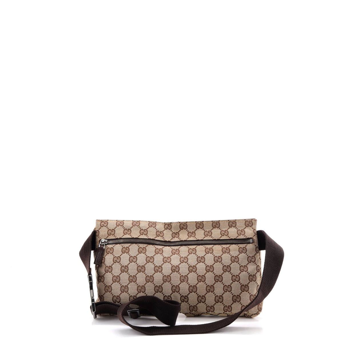 Vintage Double Belt Bag GG Canvas with Leather Small
