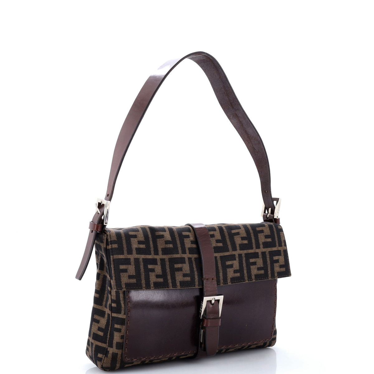 Vintage Shoulder Bag Zucca Canvas Medium