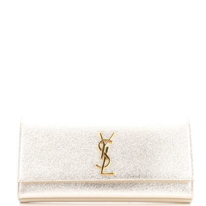 Classic Monogram Clutch Metallic Calfskin Long