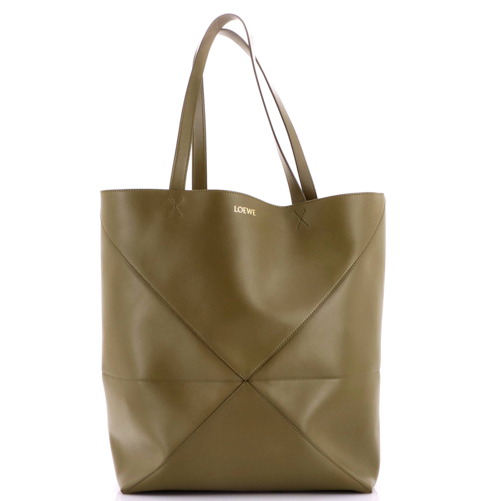 Puzzle Fold Tote Leather Large