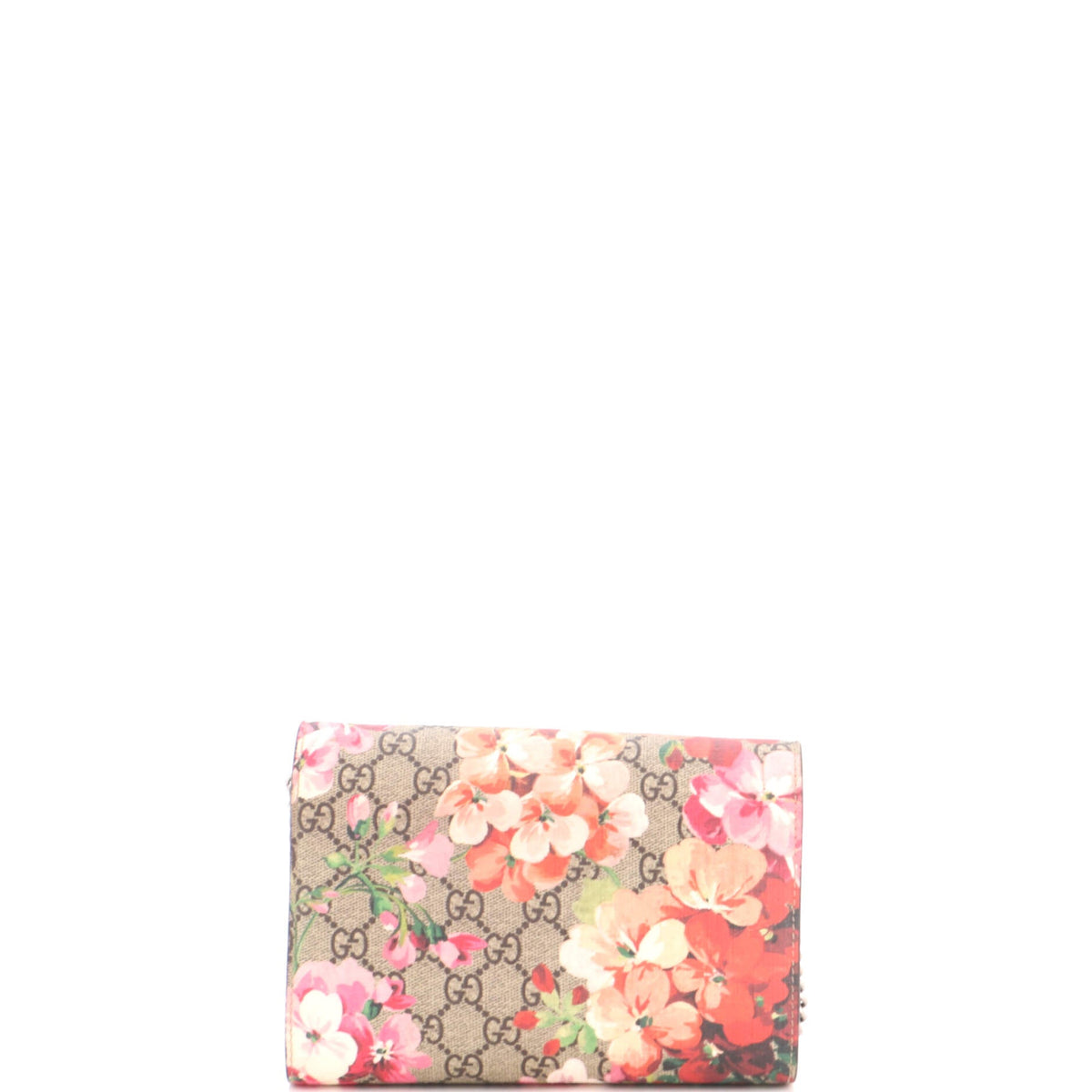 Dionysus Chain Wallet Blooms Print GG Coated Canvas Small