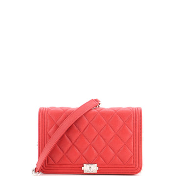 Boy Wallet on Chain Quilted Caviar