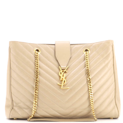 Classic Monogram Shopper Matelasse Chevron Leather Large