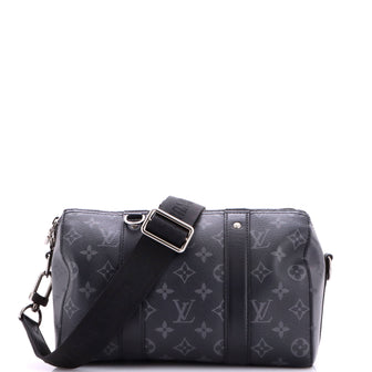 City Keepall Bag Reverse Monogram Eclipse Canvas