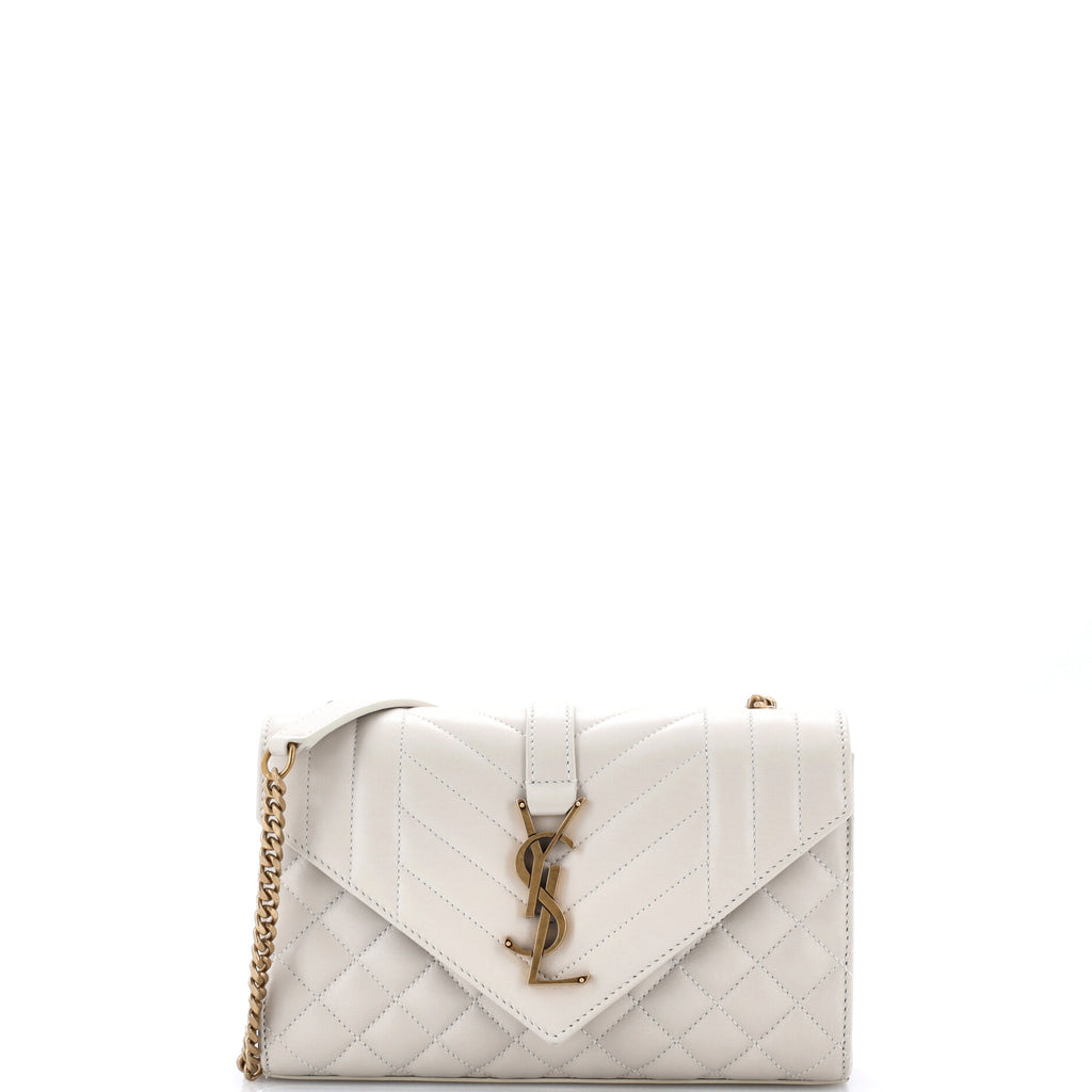 Classic Monogram Envelope Satchel Mixed Matelasse Leather Small