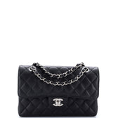 Classic Double Flap Bag Quilted Caviar Small