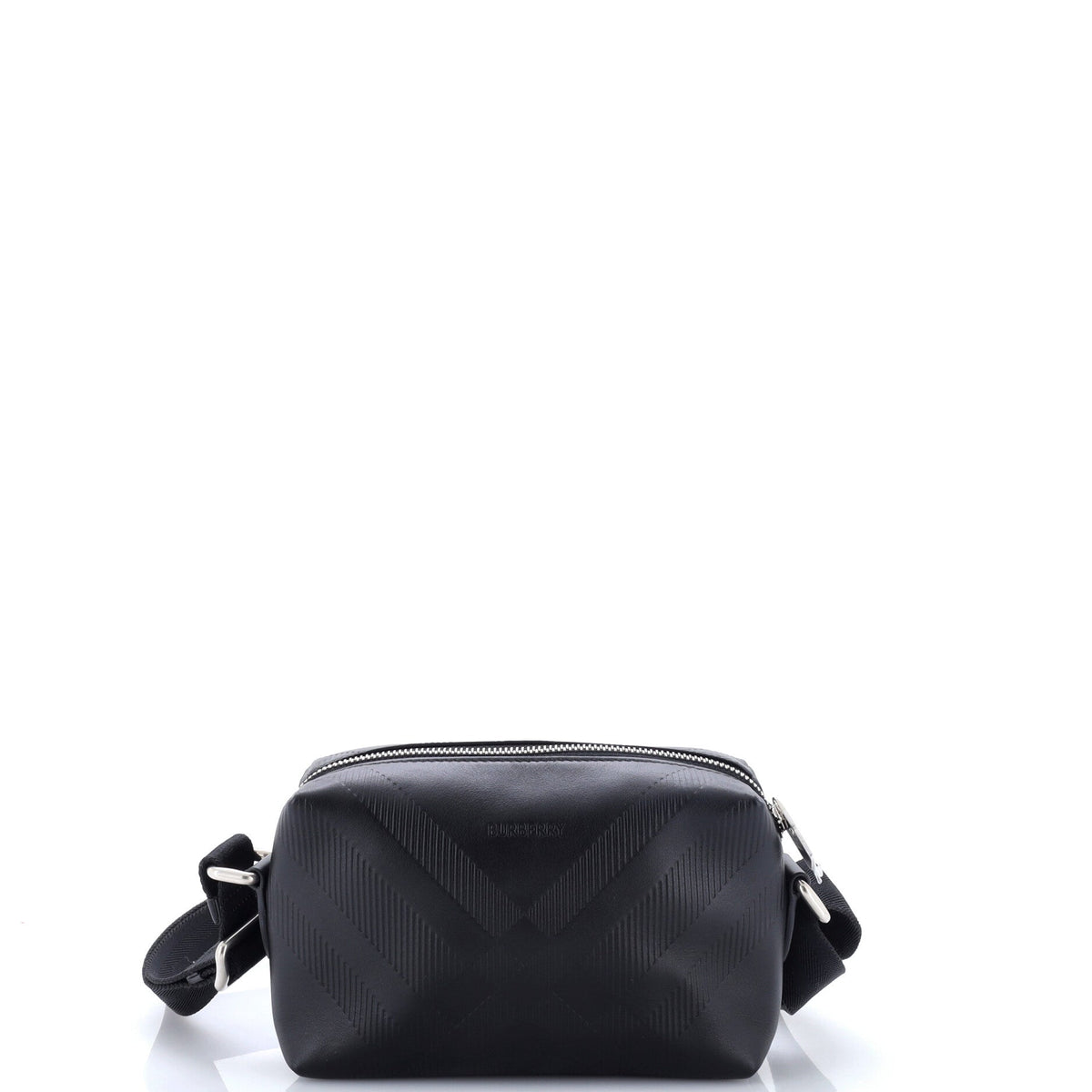 Zip Crossbody Bag Check Embossed Leather Mini