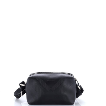 Zip Crossbody Bag Check Embossed Leather Mini
