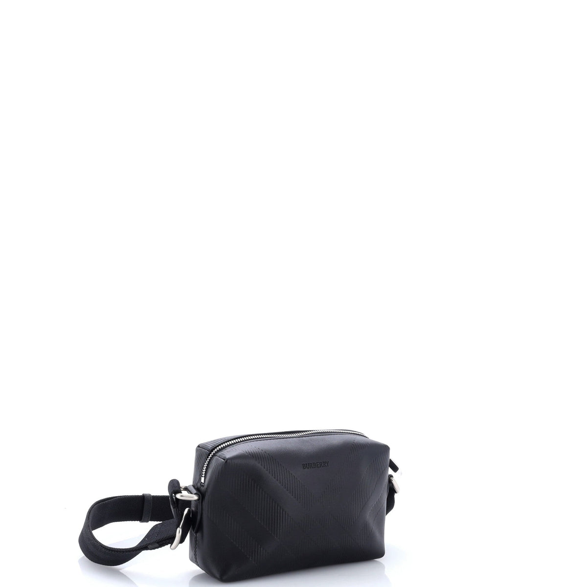 Zip Crossbody Bag Check Embossed Leather Mini
