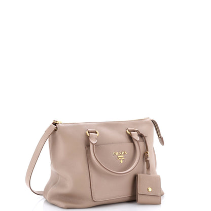 Pocket Convertible Zip Satchel Vitello Daino Medium