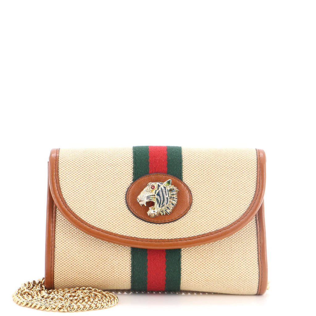 Rajah Web Chain Shoulder Bag Vintage Web Canvas Mini