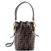 Mon Tresor Bucket Bag Zucca Embossed Leather Mini