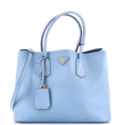 Cuir Double Tote Saffiano Leather Medium