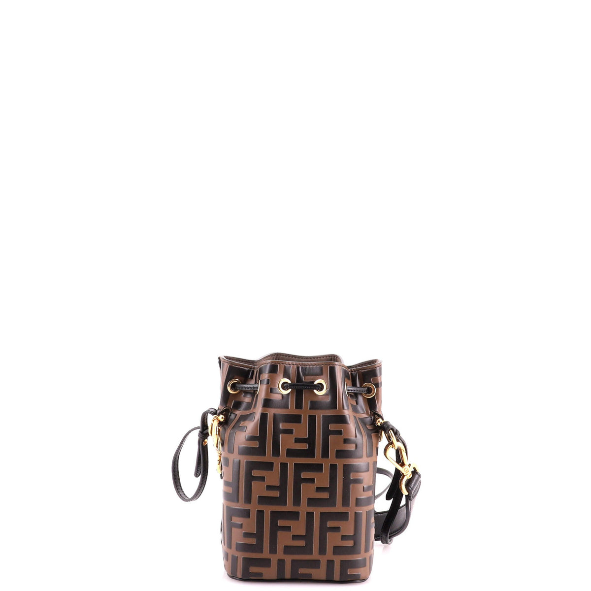 Mon Tresor Bucket Bag Zucca Embossed Leather Mini