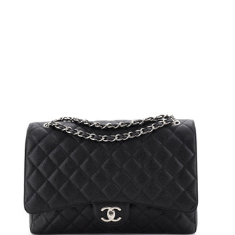 Vintage Classic Double Flap Bag Quilted Caviar Maxi