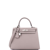 Kelly Handbag Gris Asphalte Epsom with Palladium Hardware 25