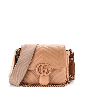 GG Marmont Convertible Flap Shoulder Bag Matelasse Leather Mini