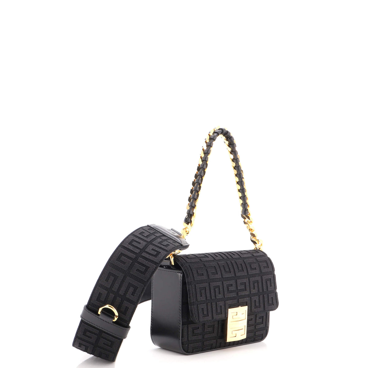 4G Woven Chain Top Handle Bag 4G Canvas Small