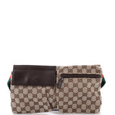 Vintage Double Belt Bag GG Canvas with Leather