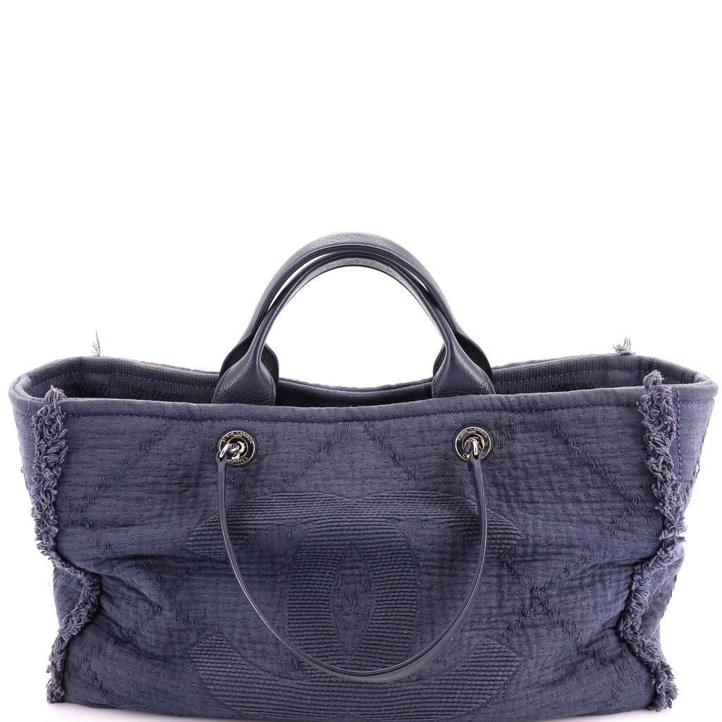 Double Face Deauville Tote Fringe Quilted Canvas Medium