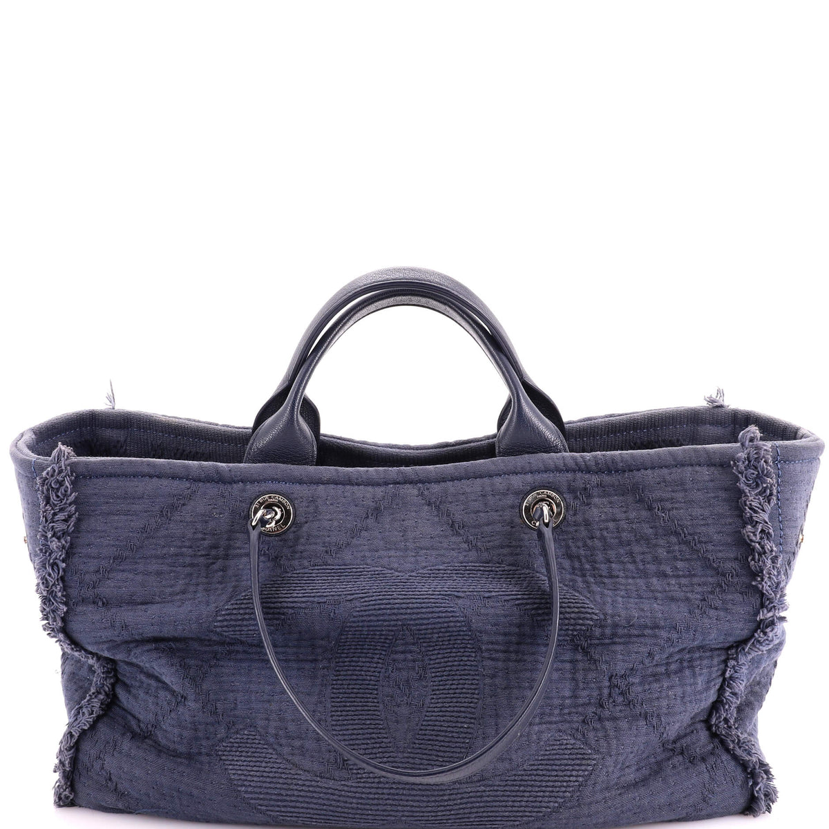 Double Face Deauville Tote Fringe Quilted Canvas Medium