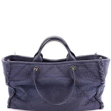 Double Face Deauville Tote Fringe Quilted Canvas Medium