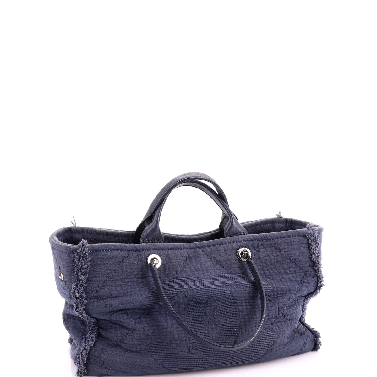 Double Face Deauville Tote Fringe Quilted Canvas Medium