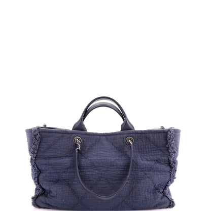 Double Face Deauville Tote Fringe Quilted Canvas Medium