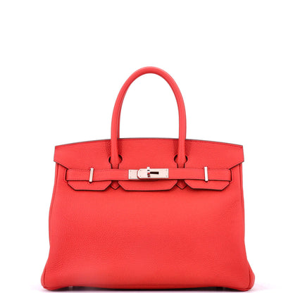 Birkin Handbag Geranium Togo with Palladium Hardware 30