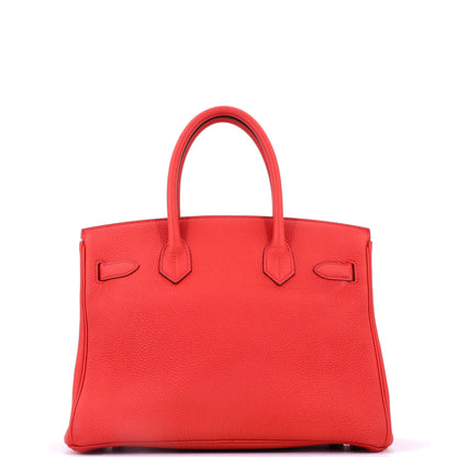 Birkin Handbag Geranium Togo with Palladium Hardware 30