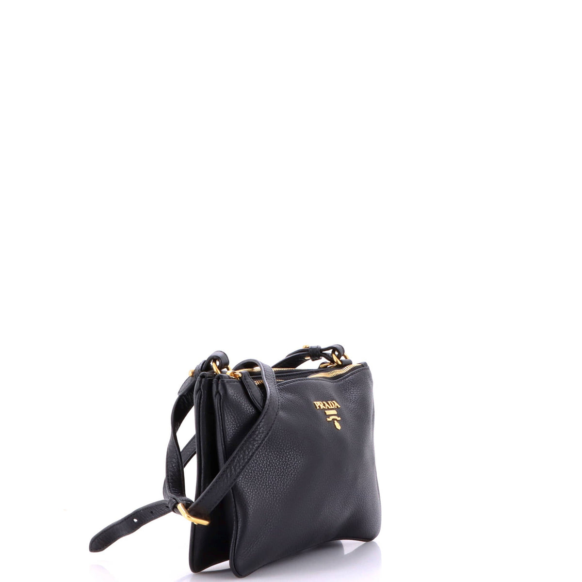 Double Zip Crossbody Bag Vitello Daino Small