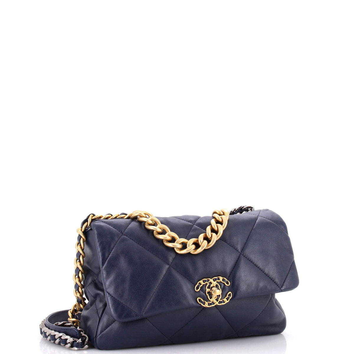 19 Flap Bag Quilted Leather Large