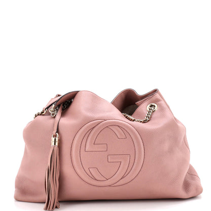 Soho Chain Strap Shoulder Bag Leather Large