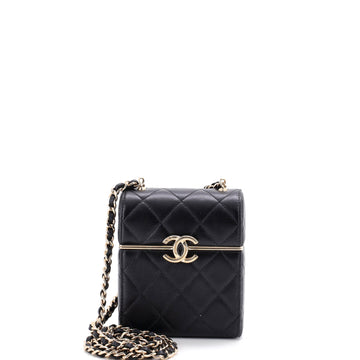CC Box Vanity Case with Chain Quilted Lambskin Mini